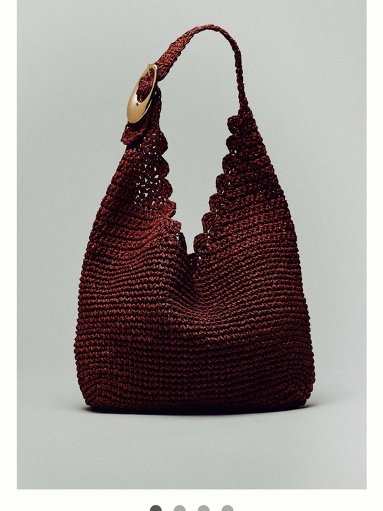 Anthropologie Handbags - Anthropologie Love Knot Raffia Buckle Slouchy Bag and Pouch Deep Burgundy
